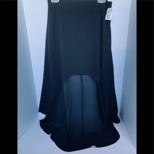 Forever 21 Black Long Stylish Short Front Skirt, L